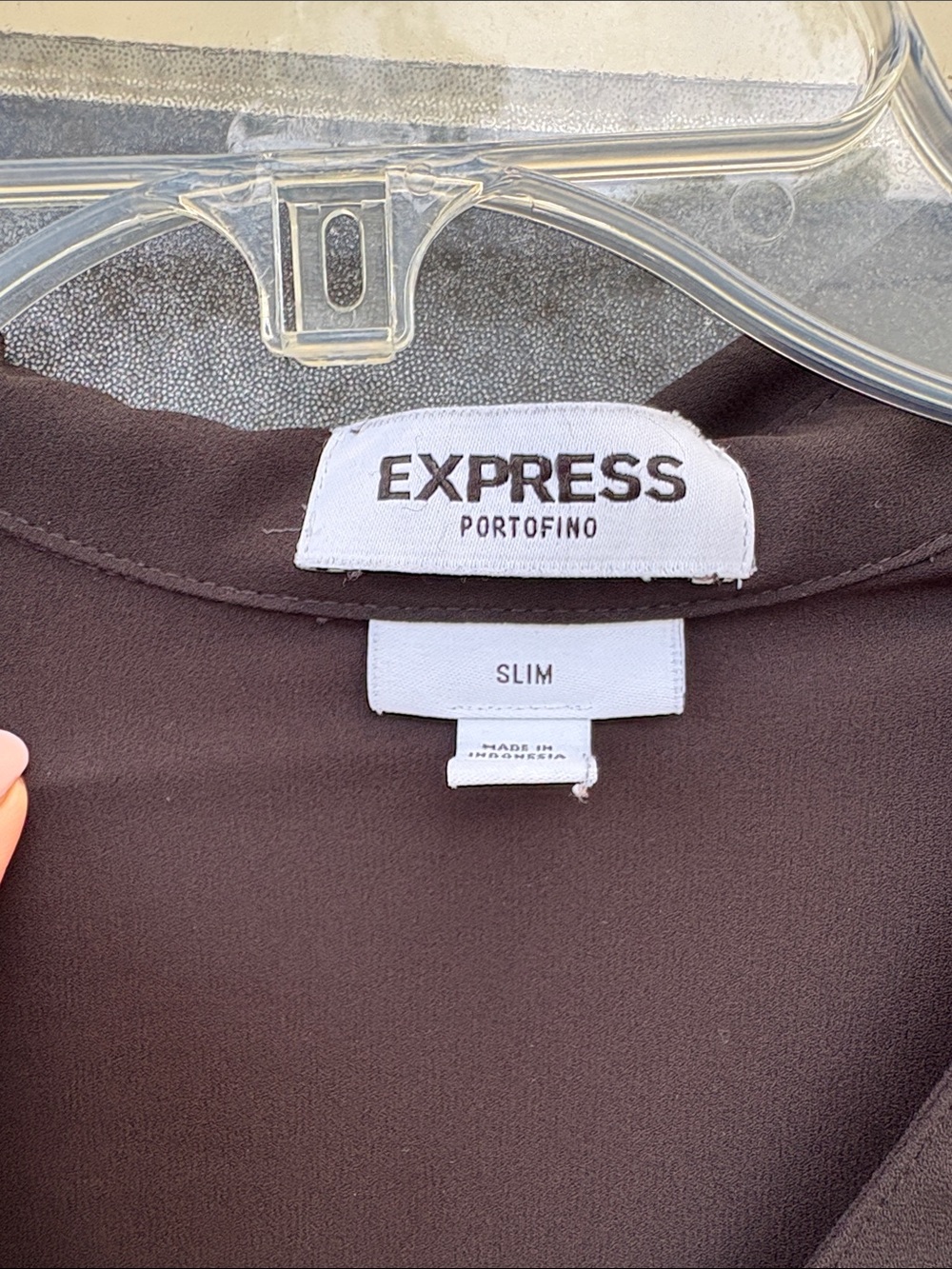 Express Black Button-Front Collared Blouse - Picture 3 of 7
